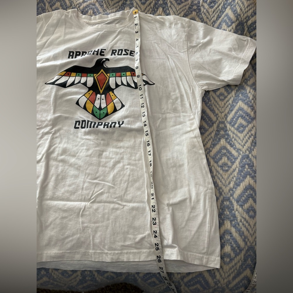 White Graphic Tee Apache Rose Eagle Native Americ… - image 6